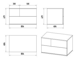 Подвесная тумба под раковину Misty Коломбо 80см дуб Галифакс/антрацит